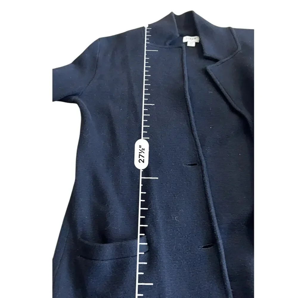 J.Crew Mercantile Knit Blazer Sweater Black Soft Cotton Long Sleeve Size XS